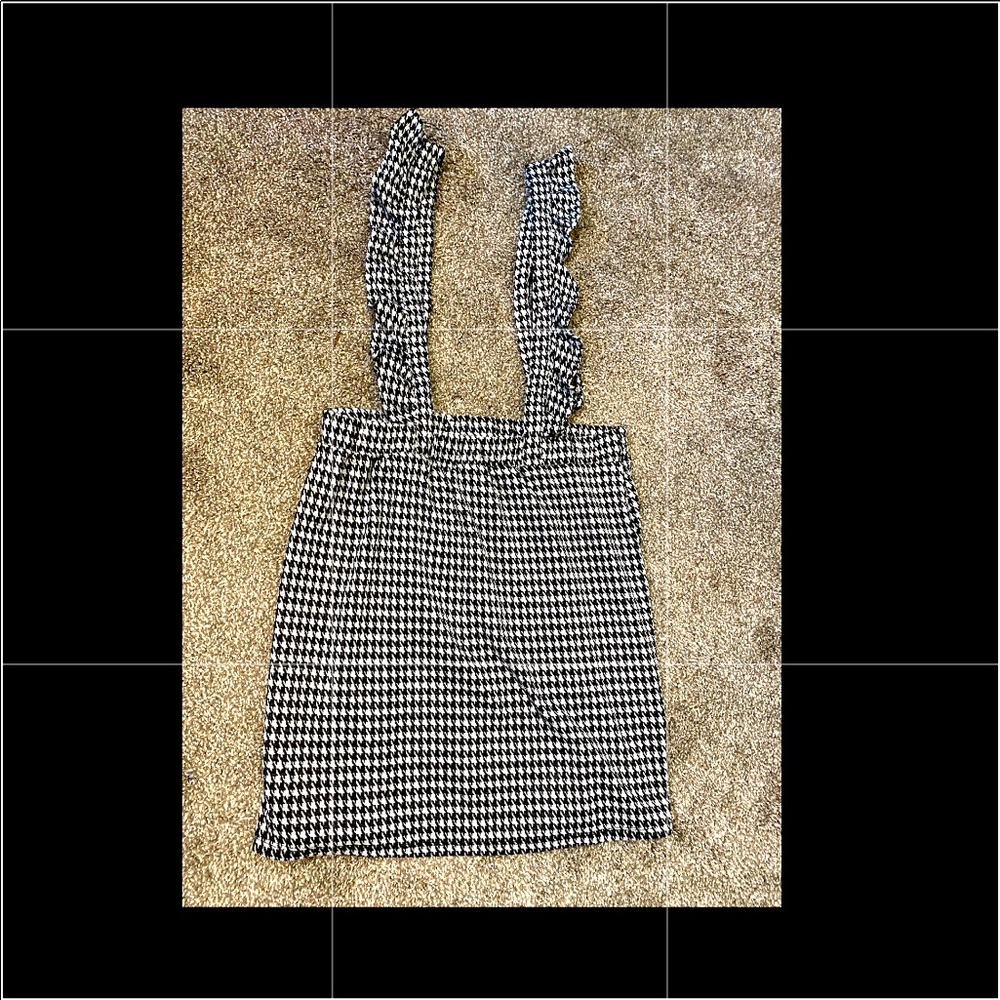 Adorable Knitted Geometric Ruffled Suspender MIDI Dress
